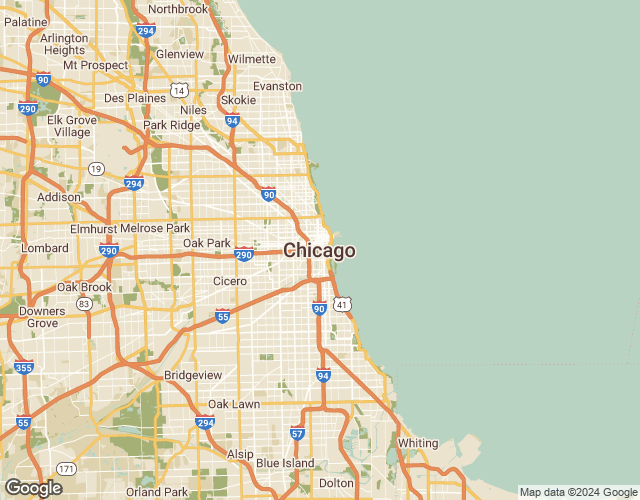 Map of Chicago, Illinois, United States